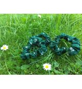 Scrunchies gumička kvietky na zelenej, mini