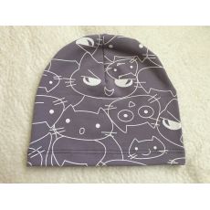 Tenká čiapka Mačky, 53-55cm