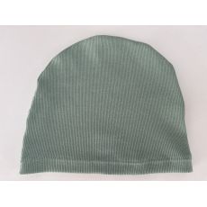 Tenká čiapka rebrovaná, zelená, 46-48cm