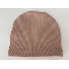 Tenká čiapka rebrovaná, béžová, 48-50cm