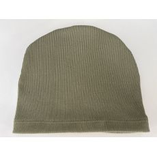 Tenká čiapka rebrovaná, zelená khaki, 46-48cm